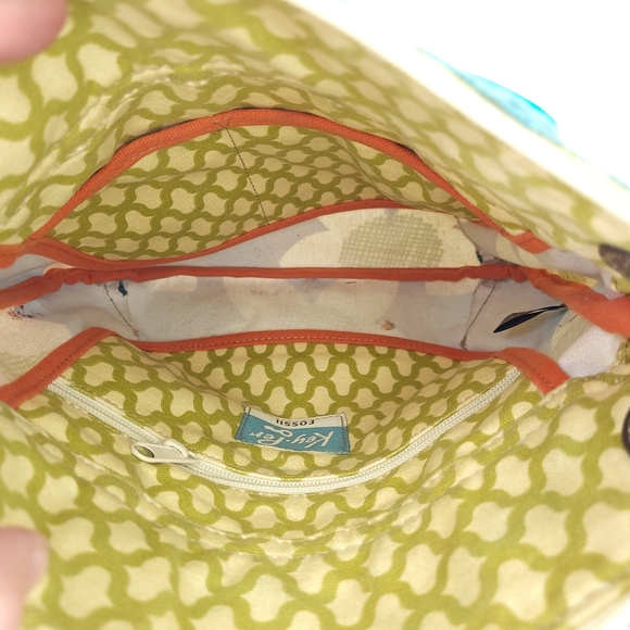 Fossil Key Per Colorful Coated Canvas Crossbody Bag Shoulder Purse Floral Print - Picture 4 of 7